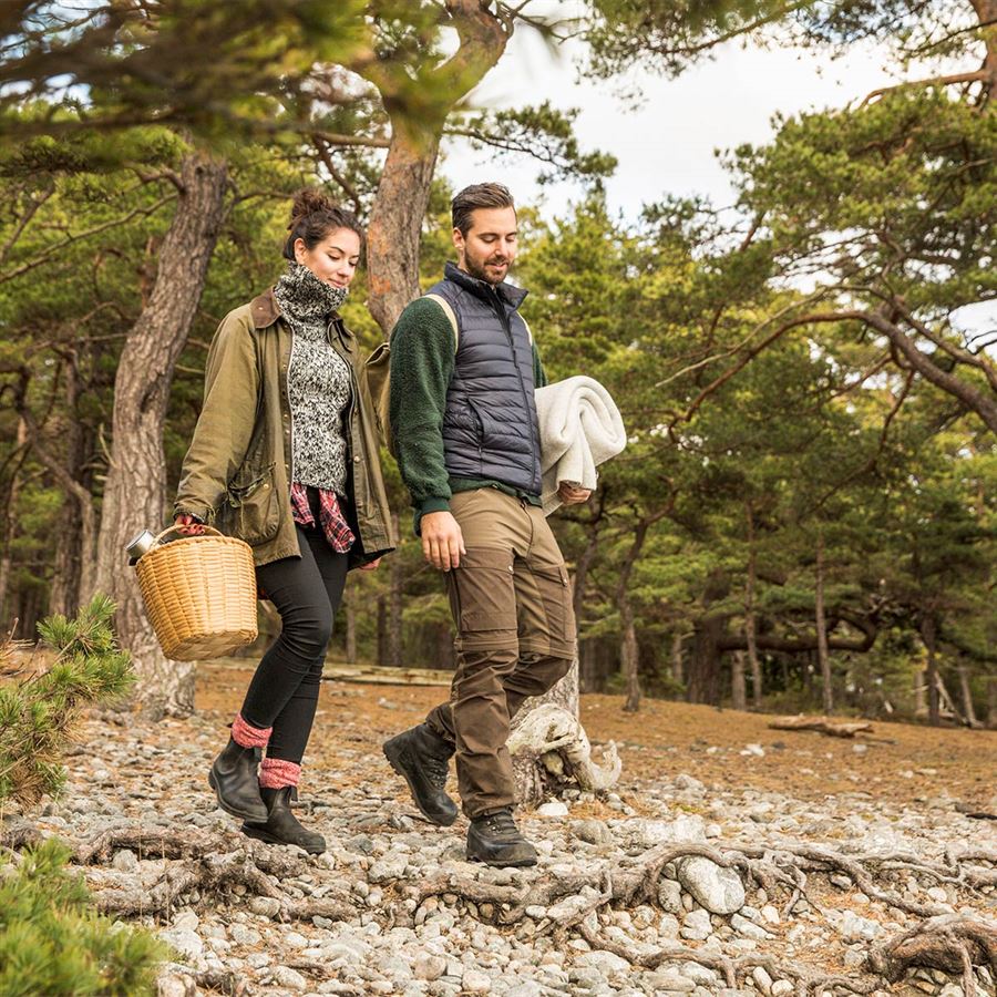 Couple hiking in the forrest