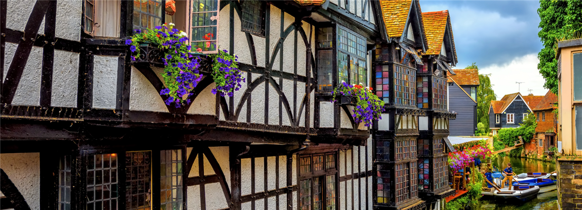 Tudor houses on river